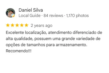 Depoimentos de cliente SS Self Storage